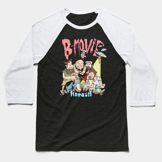 B-Movie Mania Abduction Baseball T-Shirt by B-Movie Mania